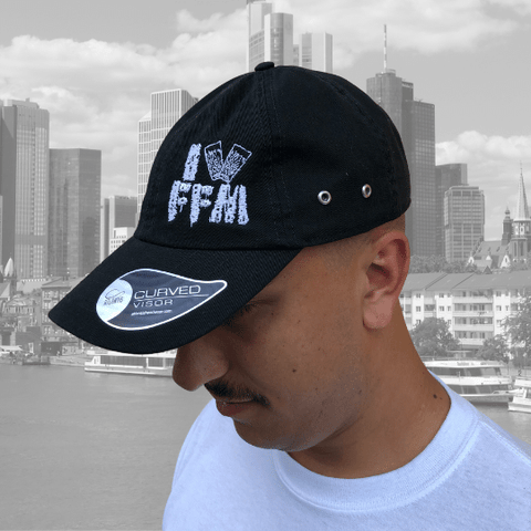 "I LOVE FFM" Cap schwarz von der Seite