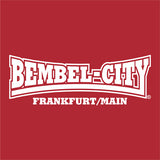 "BEMBEL-CITY" Logo auf weinrot