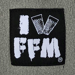 "I LOVE FFM" Halswärmer Fleece grau Label
