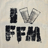 "I LOVE FFM" Jutebeutel natur (lange Henkel) LOGO