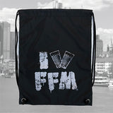 "I LOVE FFM" Turnbeutel schwarz