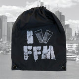 "I LOVE FFM" Turnbeutel schwarz